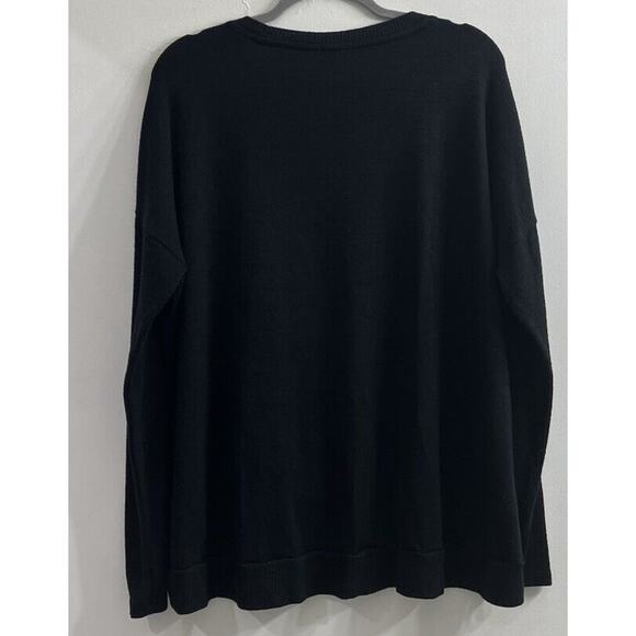 Women’s Gap Over Sized Light Weight Sweater Side Slits Black Size XL - Picture 2 of 8